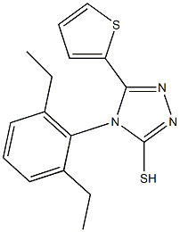 4-(2,6-diethylphenyl)-5-(thiophen-2-yl)-4H-1,2,4-triazole-3-thiol Struktur