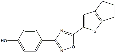 4-(5-{4H,5H,6H-cyclopenta[b]thiophen-2-yl}-1,2,4-oxadiazol-3-yl)phenol Struktur