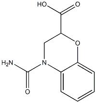 4-(aminocarbonyl)-3,4-dihydro-2H-1,4-benzoxazine-2-carboxylic acid Struktur