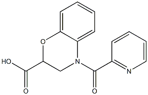 4-(pyridin-2-ylcarbonyl)-3,4-dihydro-2H-1,4-benzoxazine-2-carboxylic acid Struktur