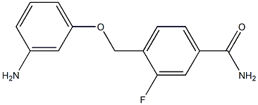 4-[(3-aminophenoxy)methyl]-3-fluorobenzamide Struktur