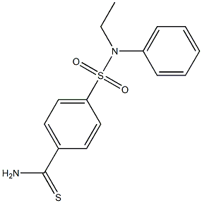 4-[ethyl(phenyl)sulfamoyl]benzene-1-carbothioamide Struktur