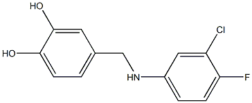 4-{[(3-chloro-4-fluorophenyl)amino]methyl}benzene-1,2-diol Struktur