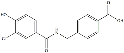 4-{[(3-chloro-4-hydroxyphenyl)formamido]methyl}benzoic acid Struktur