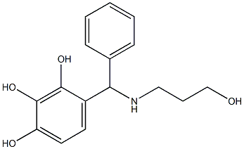 4-{[(3-hydroxypropyl)amino](phenyl)methyl}benzene-1,2,3-triol Struktur