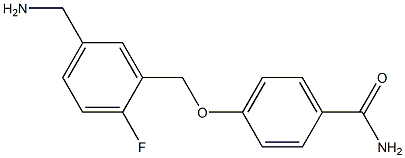 4-{[5-(aminomethyl)-2-fluorophenyl]methoxy}benzamide Struktur