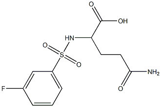 4-carbamoyl-2-[(3-fluorobenzene)sulfonamido]butanoic acid Struktur