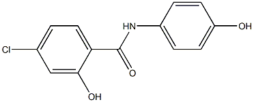 4-chloro-2-hydroxy-N-(4-hydroxyphenyl)benzamide Struktur