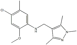 4-chloro-2-methoxy-5-methyl-N-[(1,3,5-trimethyl-1H-pyrazol-4-yl)methyl]aniline Struktur