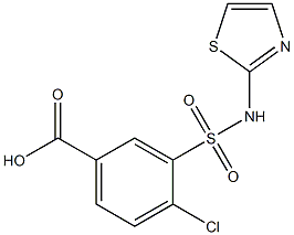 4-chloro-3-(1,3-thiazol-2-ylsulfamoyl)benzoic acid Struktur