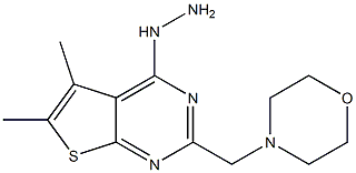 4-hydrazino-5,6-dimethyl-2-(morpholin-4-ylmethyl)thieno[2,3-d]pyrimidine Struktur