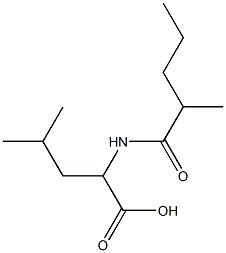 4-methyl-2-(2-methylpentanamido)pentanoic acid Struktur