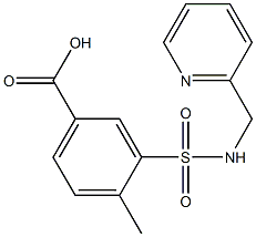 4-methyl-3-[(pyridin-2-ylmethyl)sulfamoyl]benzoic acid Struktur