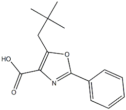 5-(2,2-dimethylpropyl)-2-phenyl-1,3-oxazole-4-carboxylic acid Struktur