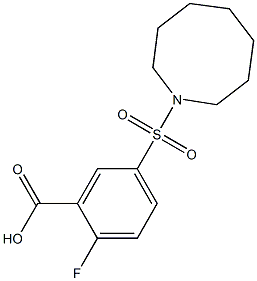 5-(azocane-1-sulfonyl)-2-fluorobenzoic acid Struktur