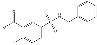 5-(benzylsulfamoyl)-2-fluorobenzoic acid Struktur