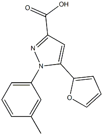 5-(furan-2-yl)-1-(3-methylphenyl)-1H-pyrazole-3-carboxylic acid Struktur