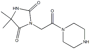 5,5-dimethyl-3-(2-oxo-2-piperazin-1-ylethyl)imidazolidine-2,4-dione Struktur