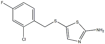 5-[(2-chloro-4-fluorobenzyl)thio]-1,3-thiazol-2-amine Struktur