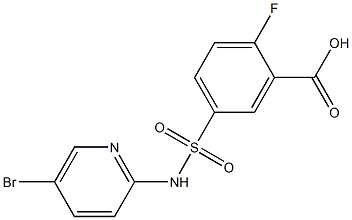 5-[(5-bromopyridin-2-yl)sulfamoyl]-2-fluorobenzoic acid Struktur