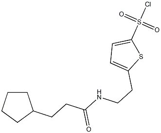 5-[2-(3-cyclopentylpropanamido)ethyl]thiophene-2-sulfonyl chloride Struktur