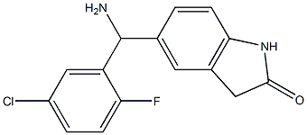 5-[amino(5-chloro-2-fluorophenyl)methyl]-2,3-dihydro-1H-indol-2-one Struktur