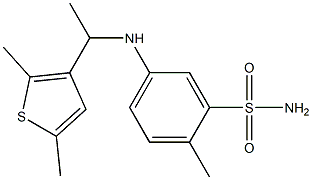 5-{[1-(2,5-dimethylthiophen-3-yl)ethyl]amino}-2-methylbenzene-1-sulfonamide Struktur