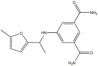 5-{[1-(5-methylfuran-2-yl)ethyl]amino}benzene-1,3-dicarboxamide Struktur