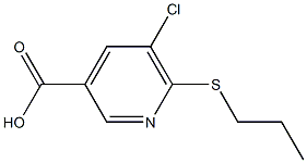 5-chloro-6-(propylsulfanyl)pyridine-3-carboxylic acid Struktur