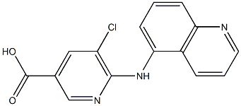 5-chloro-6-(quinolin-5-ylamino)pyridine-3-carboxylic acid Struktur