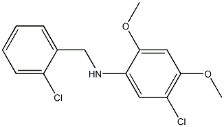 5-chloro-N-[(2-chlorophenyl)methyl]-2,4-dimethoxyaniline Struktur