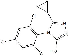 5-cyclopropyl-4-(2,4,6-trichlorophenyl)-4H-1,2,4-triazole-3-thiol Struktur