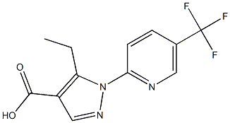 5-ethyl-1-[5-(trifluoromethyl)pyridin-2-yl]-1H-pyrazole-4-carboxylic acid Struktur