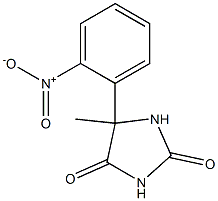 5-methyl-5-(2-nitrophenyl)imidazolidine-2,4-dione Struktur