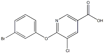 6-(3-bromophenoxy)-5-chloronicotinic acid Struktur