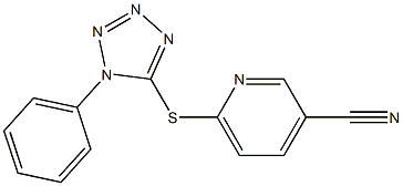 6-[(1-phenyl-1H-1,2,3,4-tetrazol-5-yl)sulfanyl]pyridine-3-carbonitrile Struktur