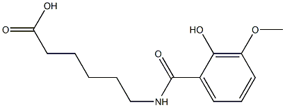 6-[(2-hydroxy-3-methoxybenzoyl)amino]hexanoic acid Struktur