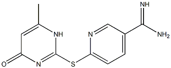 6-[(6-methyl-4-oxo-1,4-dihydropyrimidin-2-yl)sulfanyl]pyridine-3-carboximidamide Struktur