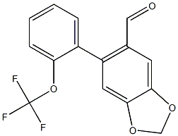 6-[2-(trifluoromethoxy)phenyl]-1,3-benzodioxole-5-carbaldehyde Struktur