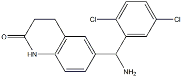 6-[amino(2,5-dichlorophenyl)methyl]-1,2,3,4-tetrahydroquinolin-2-one Struktur