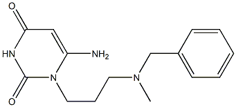 6-amino-1-{3-[benzyl(methyl)amino]propyl}-1,2,3,4-tetrahydropyrimidine-2,4-dione Struktur