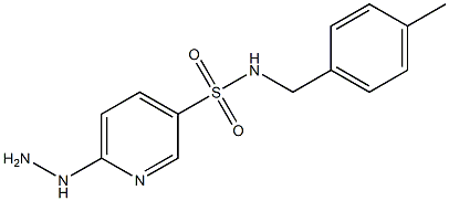 6-hydrazinyl-N-[(4-methylphenyl)methyl]pyridine-3-sulfonamide Struktur