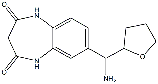 7-[amino(oxolan-2-yl)methyl]-2,3,4,5-tetrahydro-1H-1,5-benzodiazepine-2,4-dione Struktur