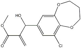 methyl 2-[(9-chloro-3,4-dihydro-2H-1,5-benzodioxepin-7-yl)(hydroxy)methyl]prop-2-enoate Struktur