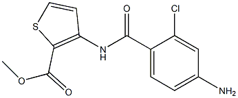 methyl 3-[(4-amino-2-chlorobenzene)amido]thiophene-2-carboxylate Struktur