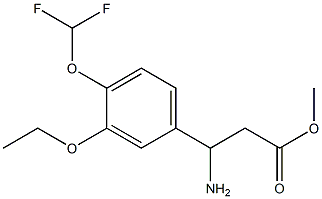 methyl 3-amino-3-[4-(difluoromethoxy)-3-ethoxyphenyl]propanoate Struktur