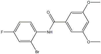 N-(2-bromo-4-fluorophenyl)-3,5-dimethoxybenzamide Struktur