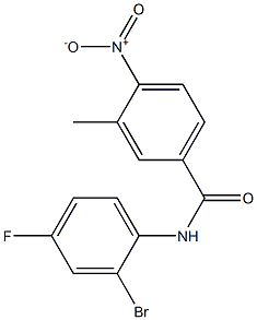 N-(2-bromo-4-fluorophenyl)-3-methyl-4-nitrobenzamide Struktur