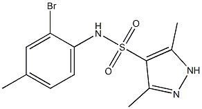 N-(2-bromo-4-methylphenyl)-3,5-dimethyl-1H-pyrazole-4-sulfonamide Struktur