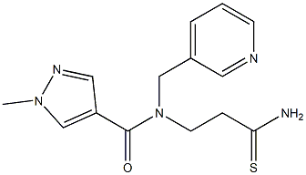 N-(2-carbamothioylethyl)-1-methyl-N-(pyridin-3-ylmethyl)-1H-pyrazole-4-carboxamide Struktur